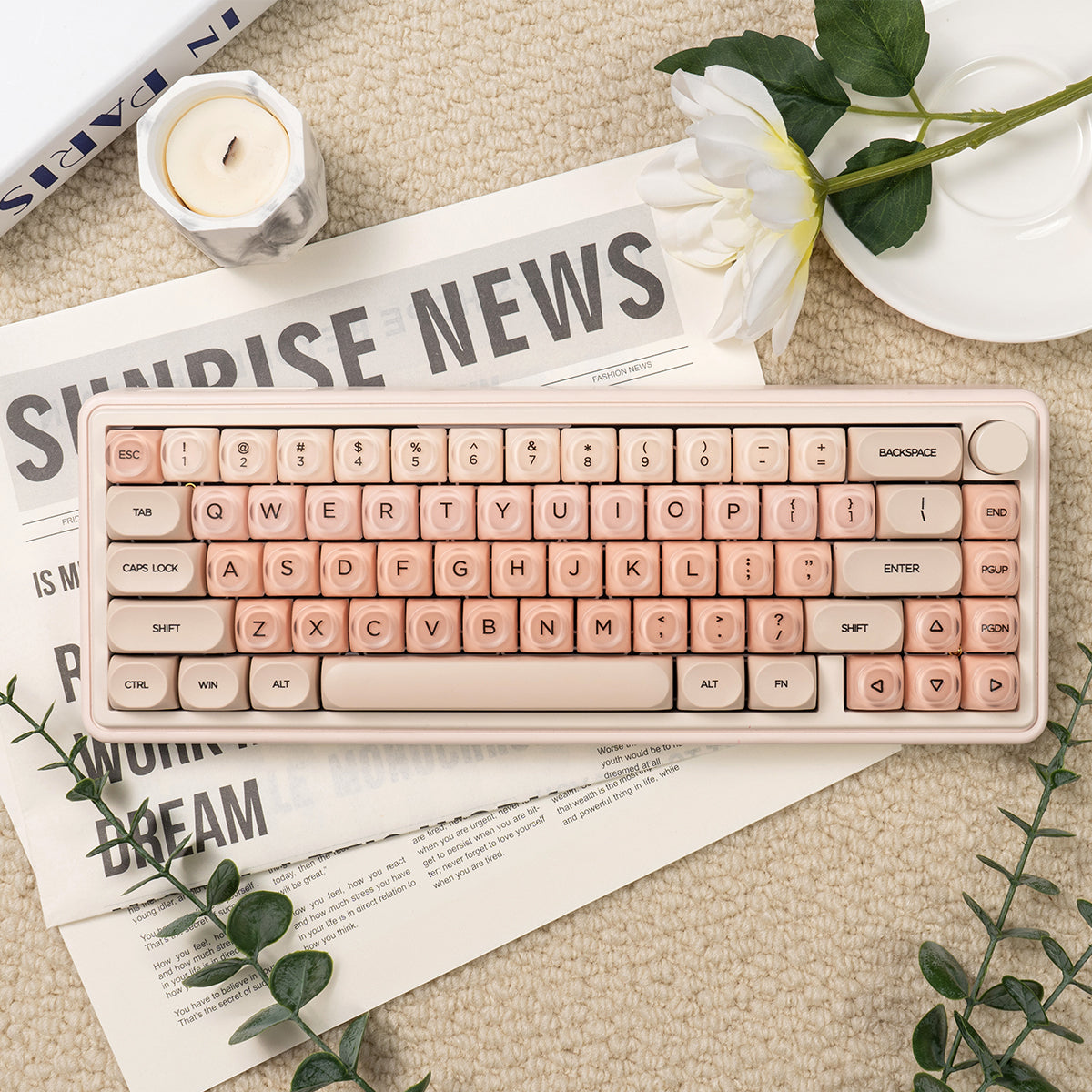 Liquid foundation Theme Mechanical Keyboard Keycap Hot Sublimation PBT+PC Girl Cute Spherical Keycap
