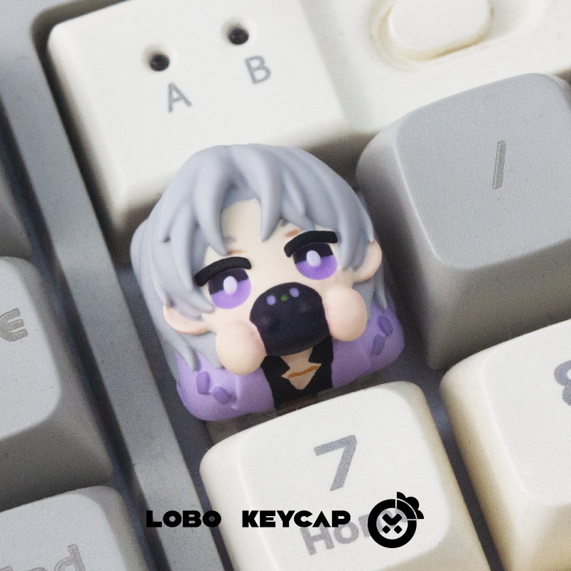 Light and Night, Multi colored resin molded personalized keycaps, resin decorated keycaps.