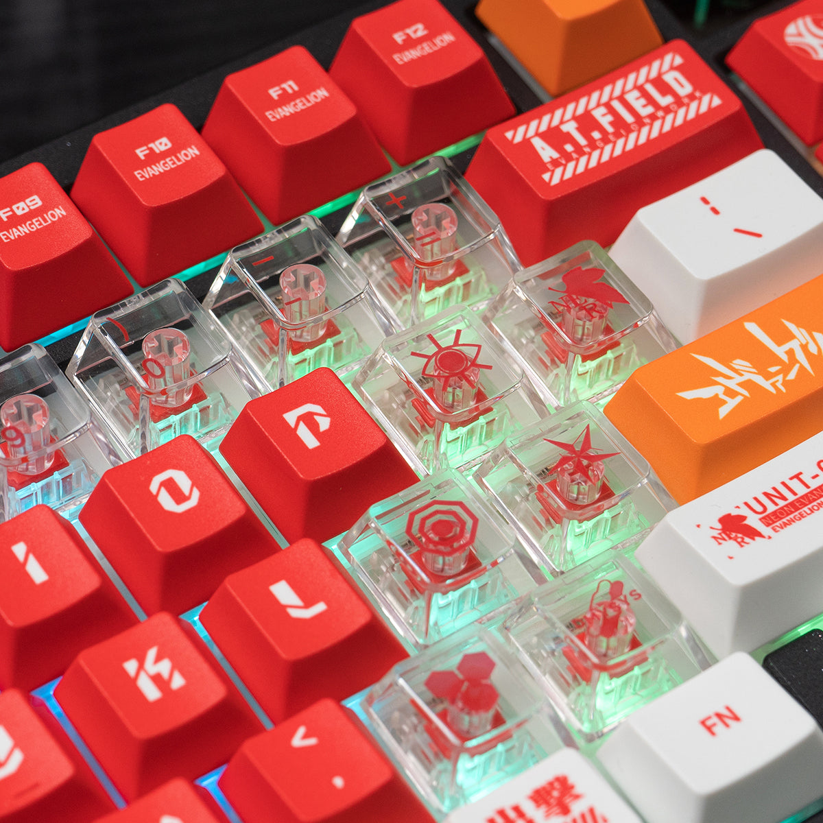 EVA mecha themed mechanical keyboard keycaps complete set PBT sublimation/PC transparent transfer printing factory height