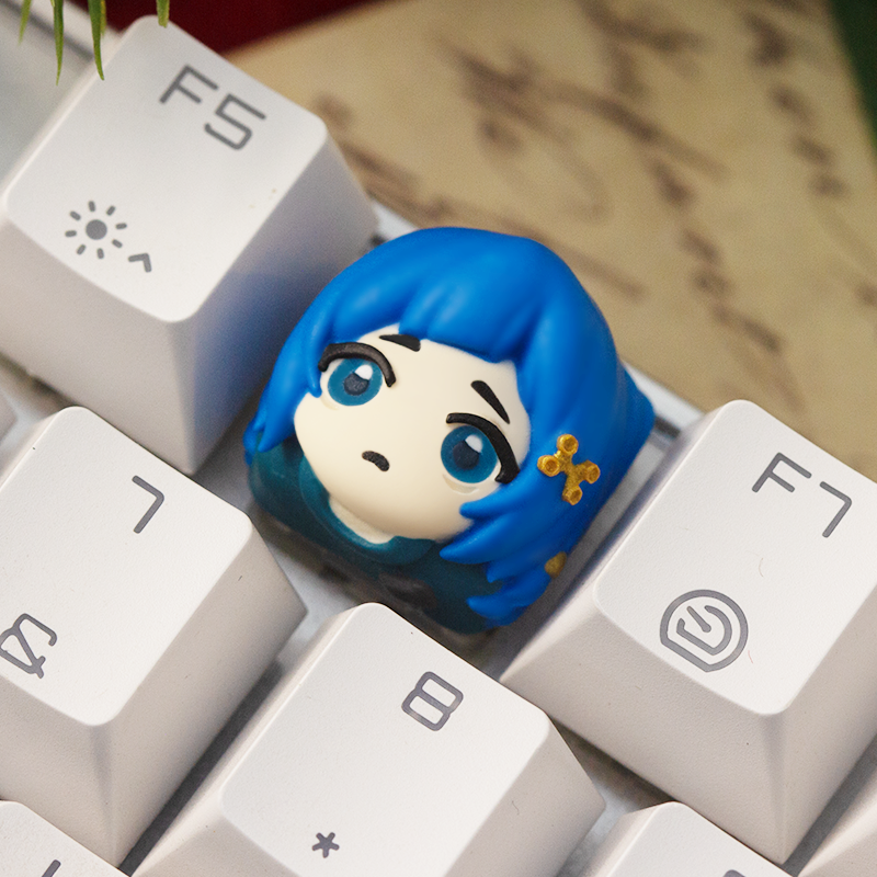 Arcane:League of Legends, Multi colored resin molded character keycaps, personalized keycaps, mechanical keyboard decorative keycaps