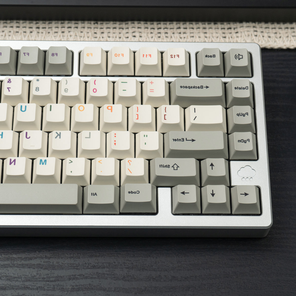 Vintage Grey Mirror Keycaps Complete Set PBT Heat Sublimation Customization Original Factory Height