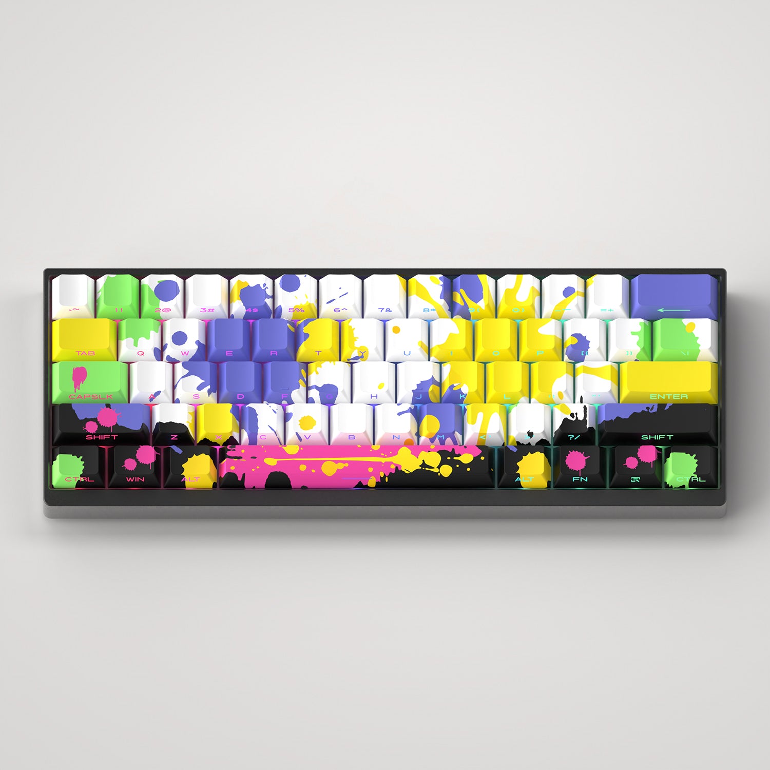 Graffiti Ink Splashing Art Personalized Keycap Set PBT Thermal Sublimation Material