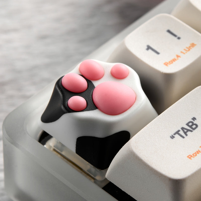 Resin cute cat paws, silicone meat pad personalized keycaps, mechanical keyboard decorative keycaps