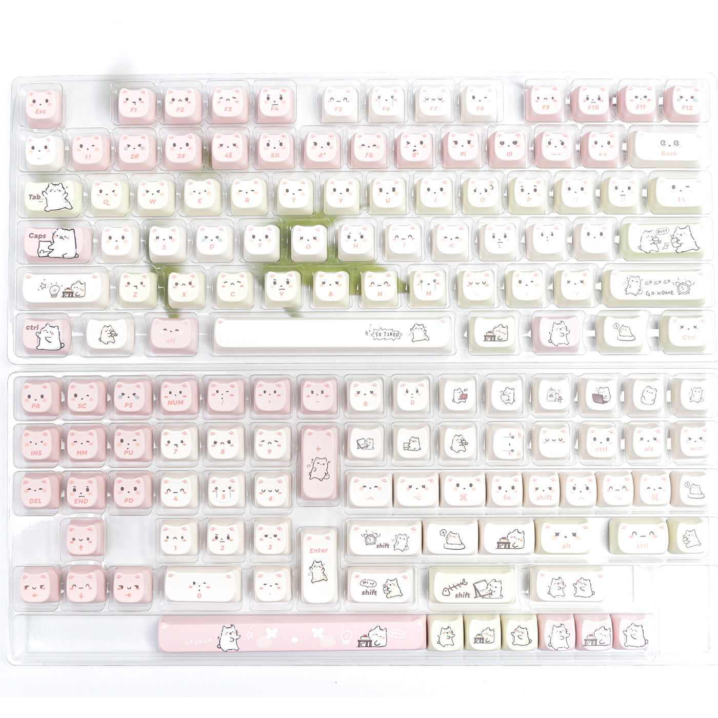 Little Lazy Cat Keycap Cat shaped MAO Highly Cute Heat Sublimation Personality Set Keycap