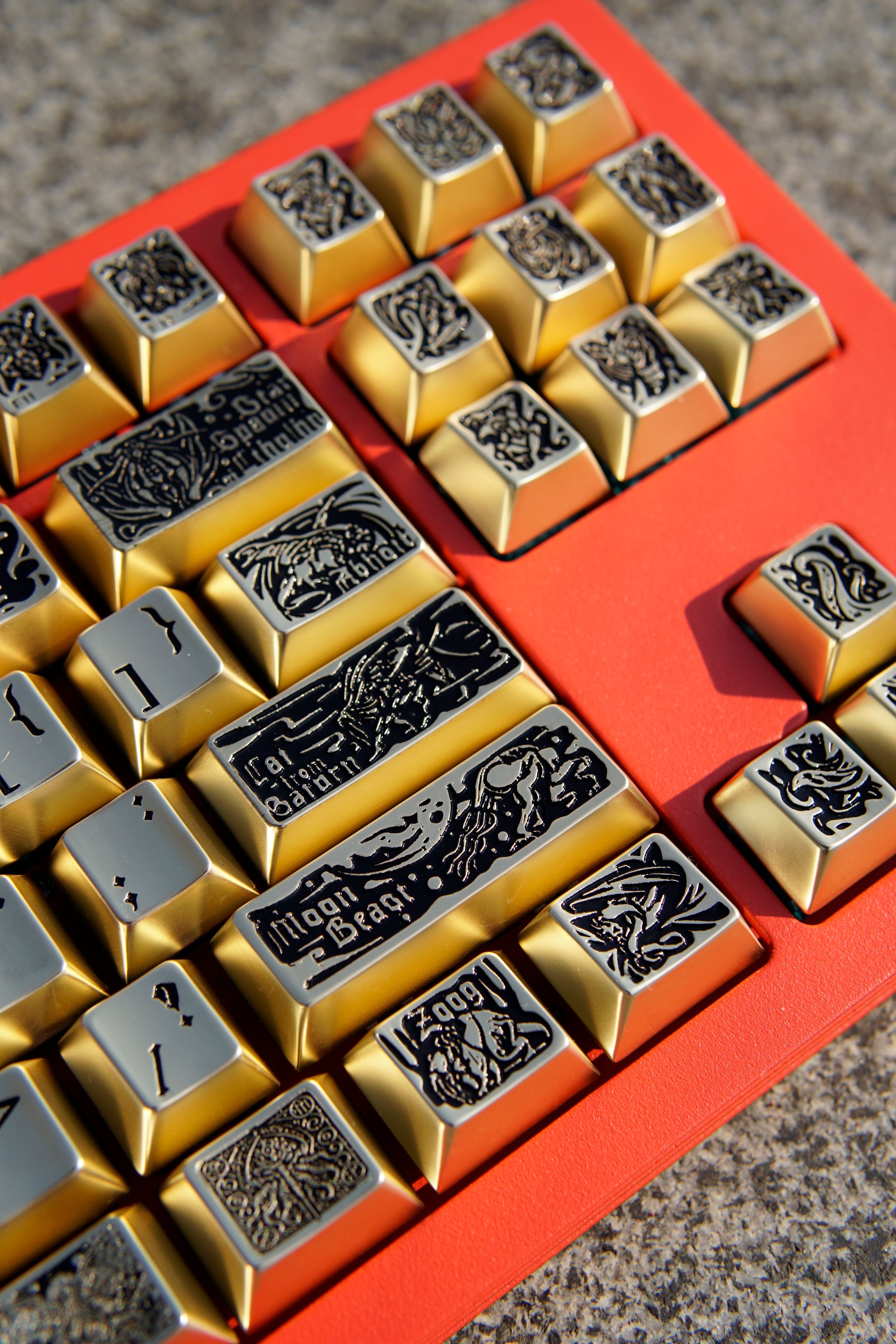 Ancient God theme, metal keycap set, peripheral personalized keycap set(Gold version)