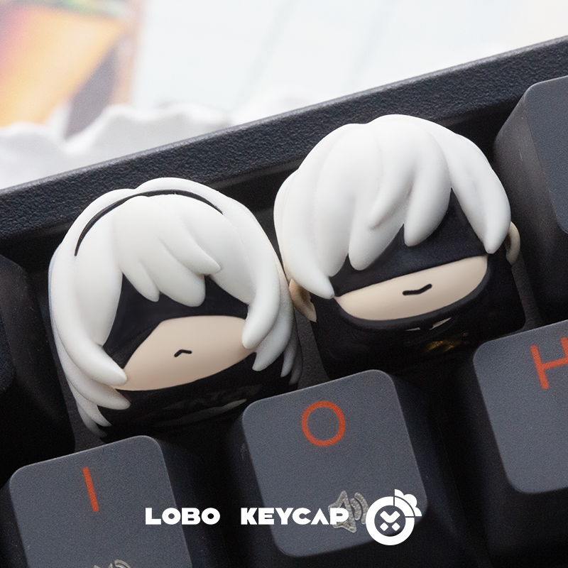 NieR:Automata,YoRHa No. 2 Type B, Multi colored resin molded keycaps, artisankeycaps