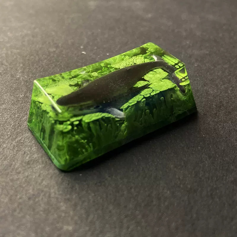 Whale resin keycap OEM mechanical keyboard personalized backspace key 2x translucent keycap