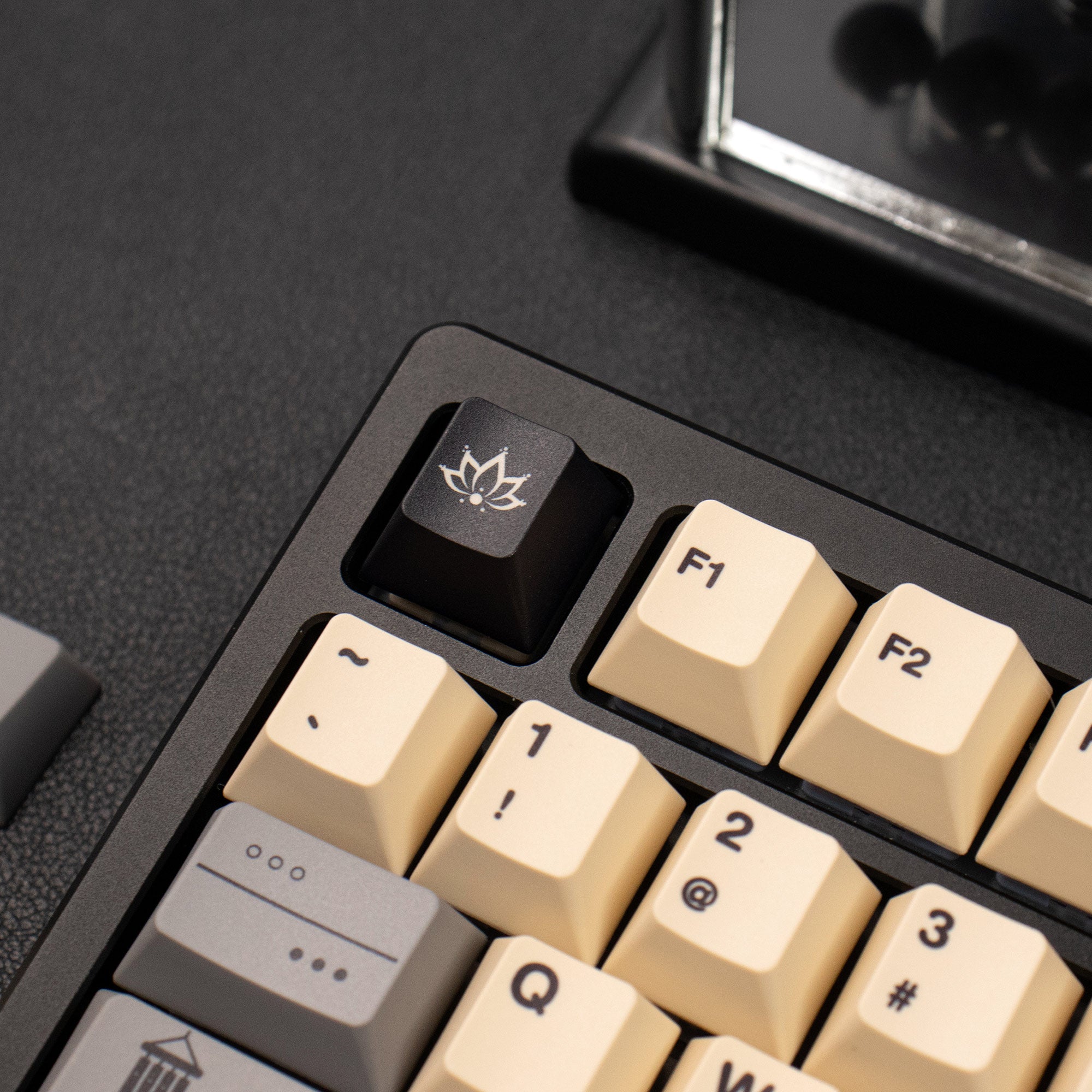 Zen themed rice white/gray/yellow keycaps PBT thermal sublimation original mechanical keyboard keycaps