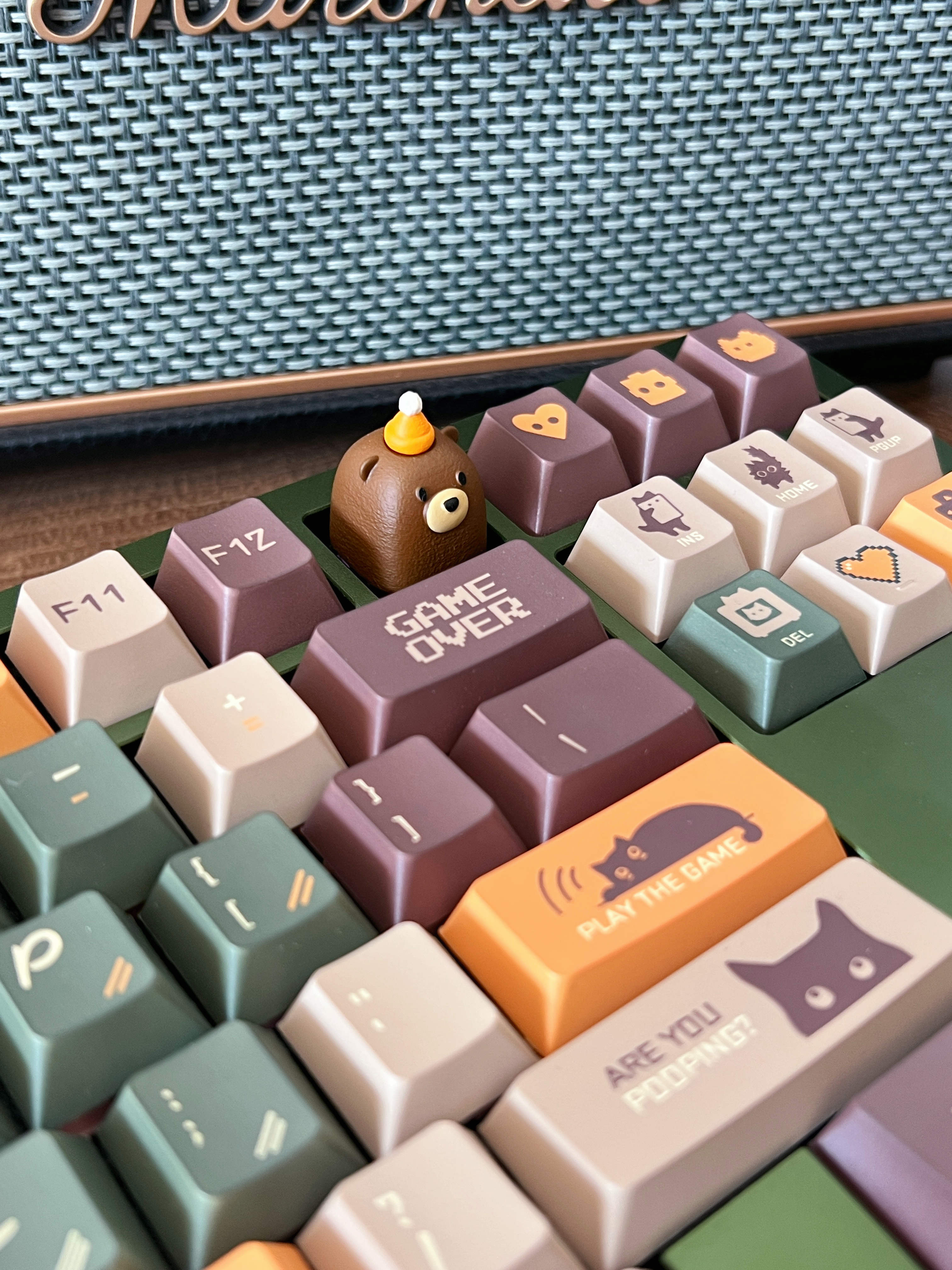 Cube Bear Personalized Keycaps Mechanical Keyboard Creative Keycaps 3D Cute Keycaps Single Decorative Keycaps