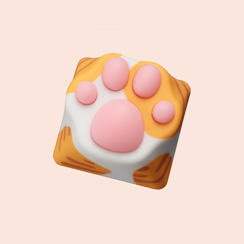 Resin cute cat paws, silicone meat pad personalized keycaps, mechanical keyboard decorative keycaps