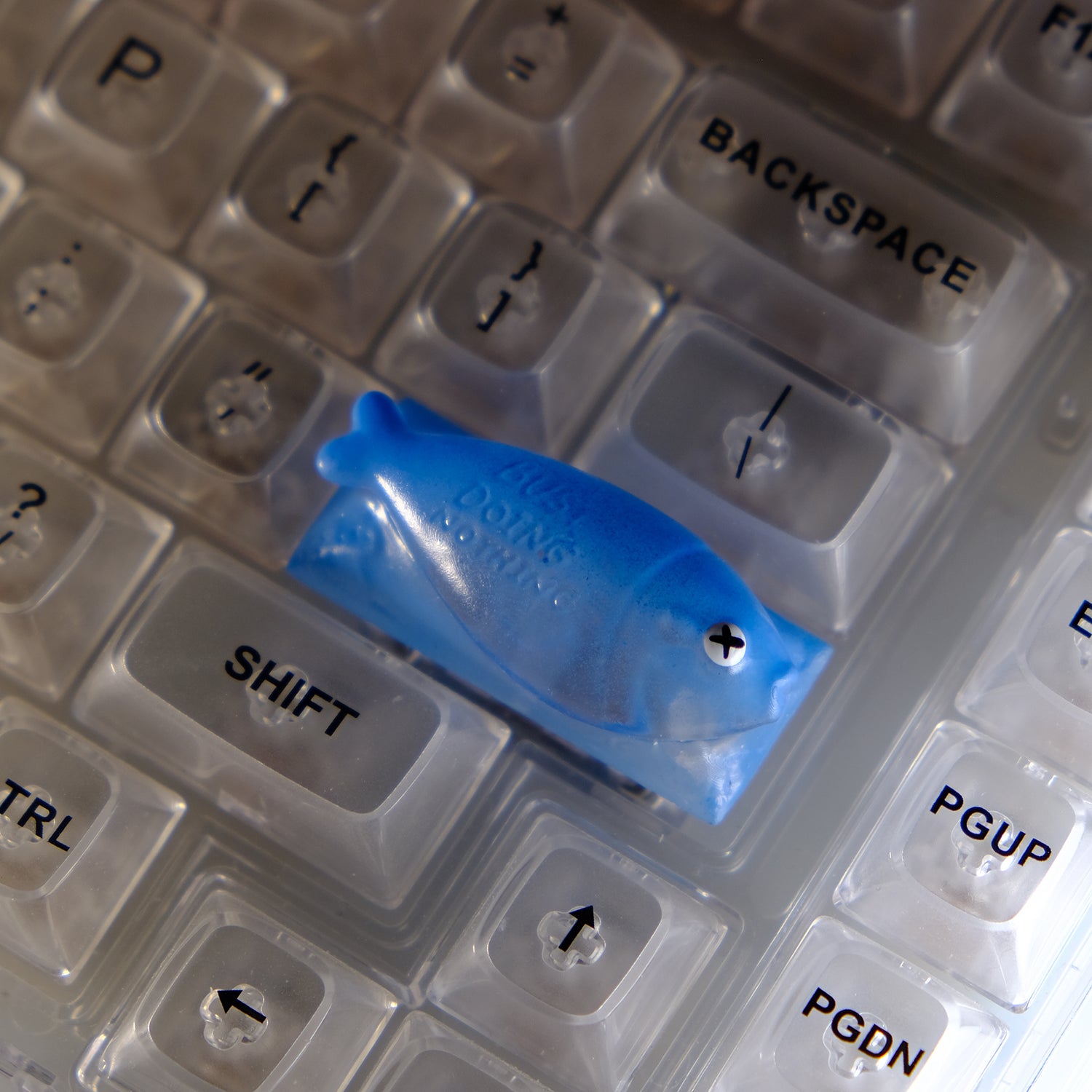 Blue Resin Fish Enter Key, Handmade 3D Keycap, Creative Customization Resin Keycap