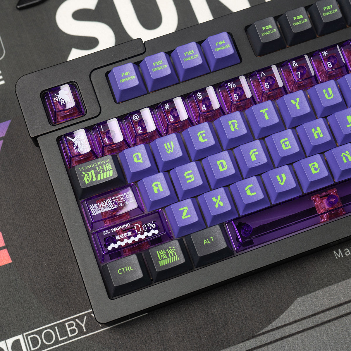 EVA mecha themed mechanical keyboard keycaps complete set PBT sublimation/PC transparent transfer printing factory height