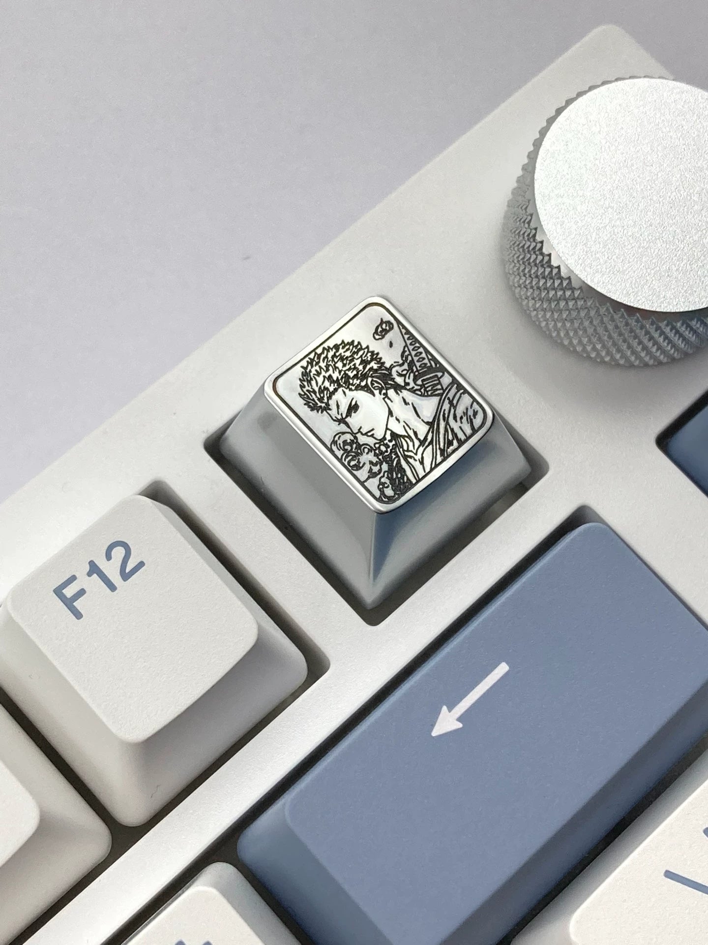 One Piece, Zoro,Sanji, Zinc alloy personalized keycaps, metal decorative keycaps, keyboard anime game keycaps.