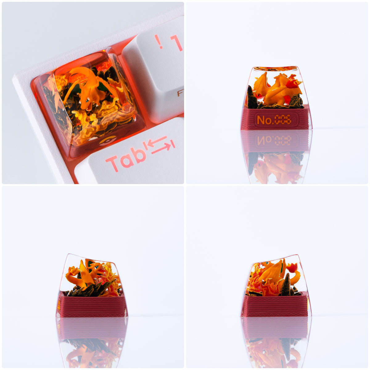 Customized personalized keycaps DIY resin drip glue translucent single ESC customized Pok é mon pet Pok é mon 3D picture book mechanical keyboard resin translucent keycaps