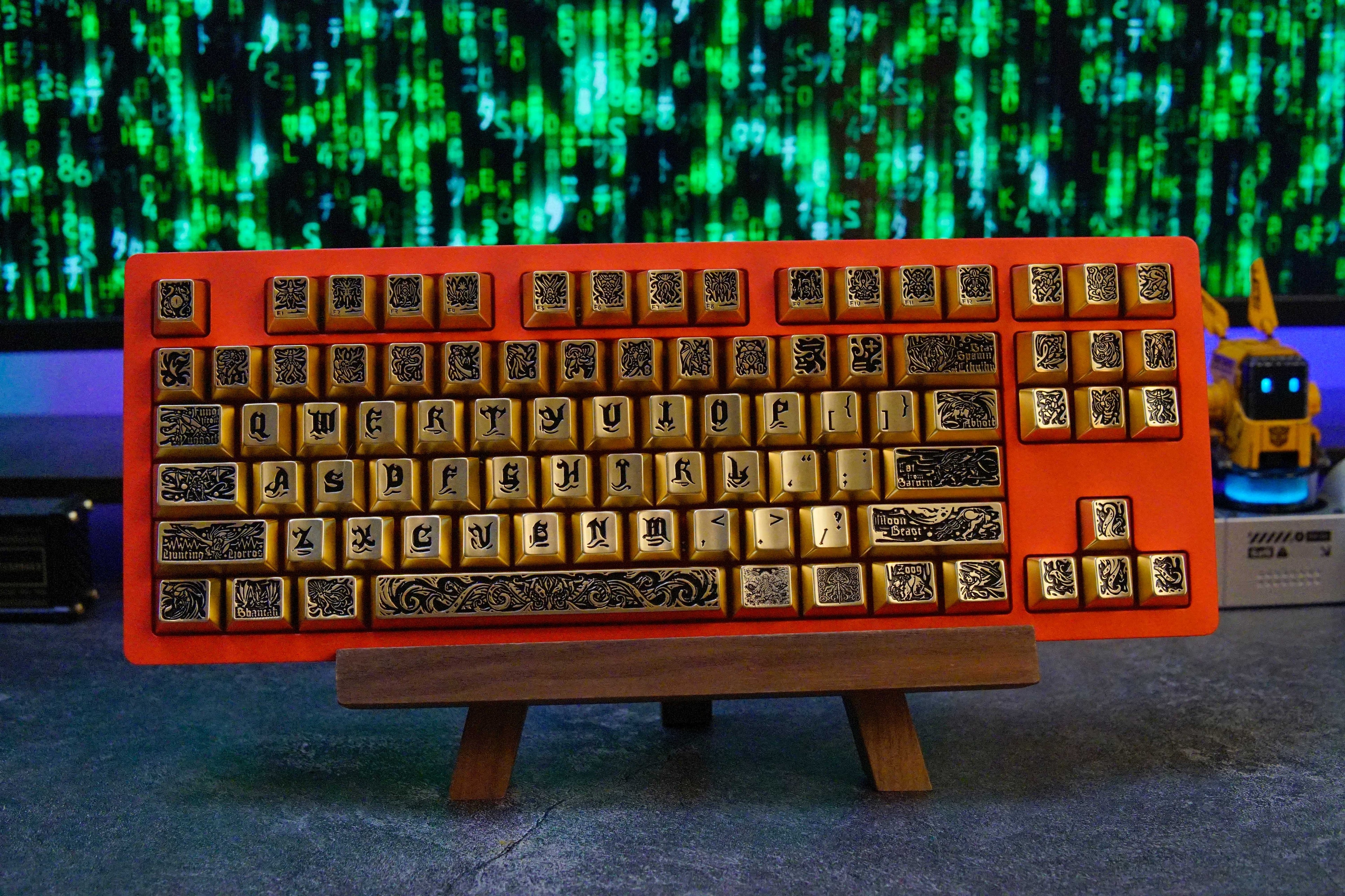 Ancient God theme, metal keycap set, peripheral personalized keycap set(Gold version)