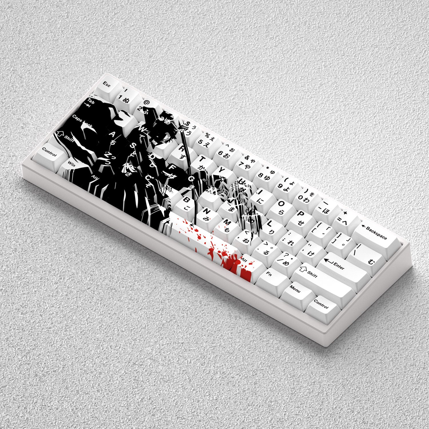 BLEACH,Kurosaki Ichigo, Original height PBT engraved keycap set, compatible with 60 65 68