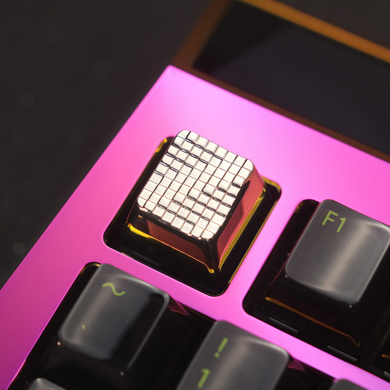 Matrix water droplet pattern art peripheral illusion color plated metal keycaps