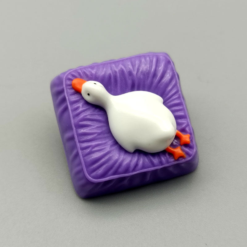 Lying flat duck mechanical keyboard short switch resin handmade personalized cute creative keycaps