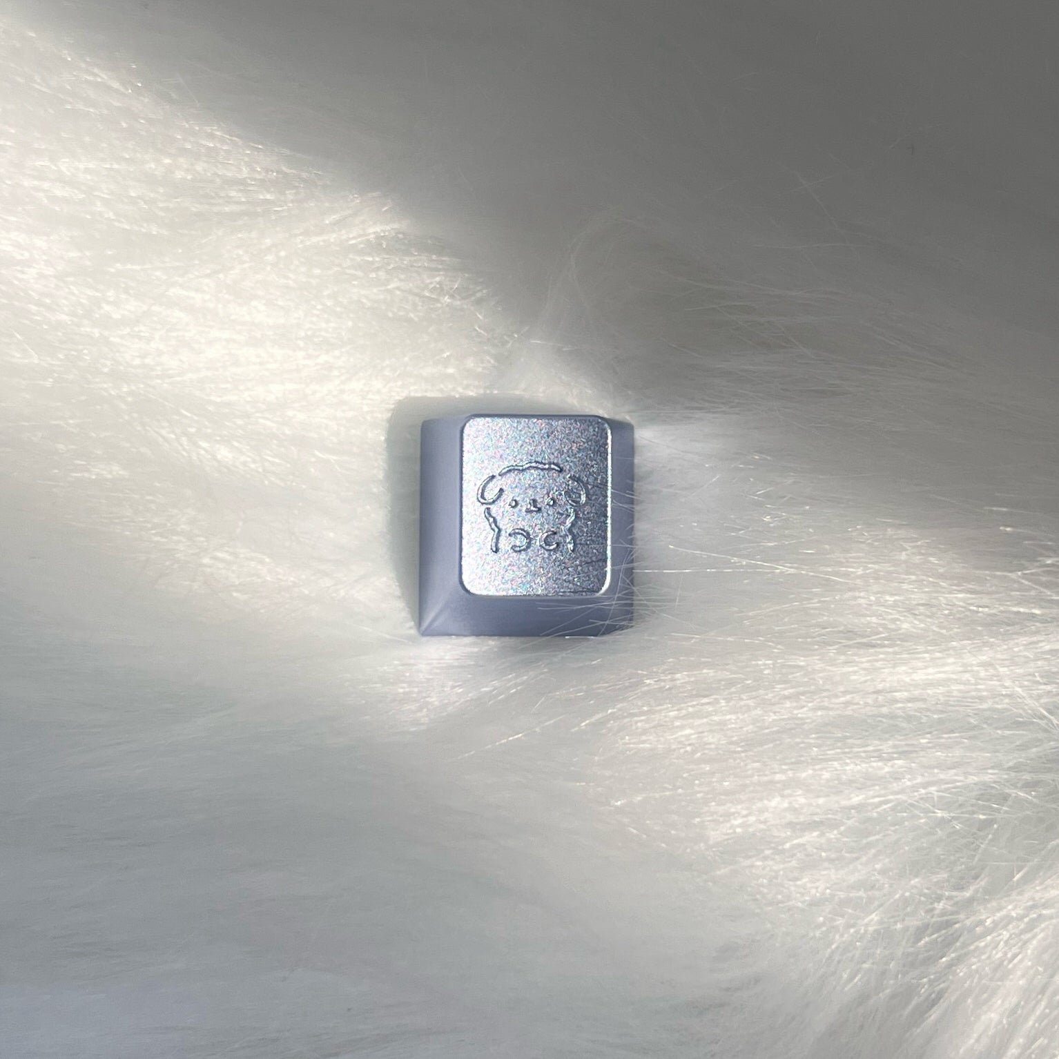 Aluminum alloy anode, simple cute little dog avatar pattern personalized keycap, metal decorative keycap