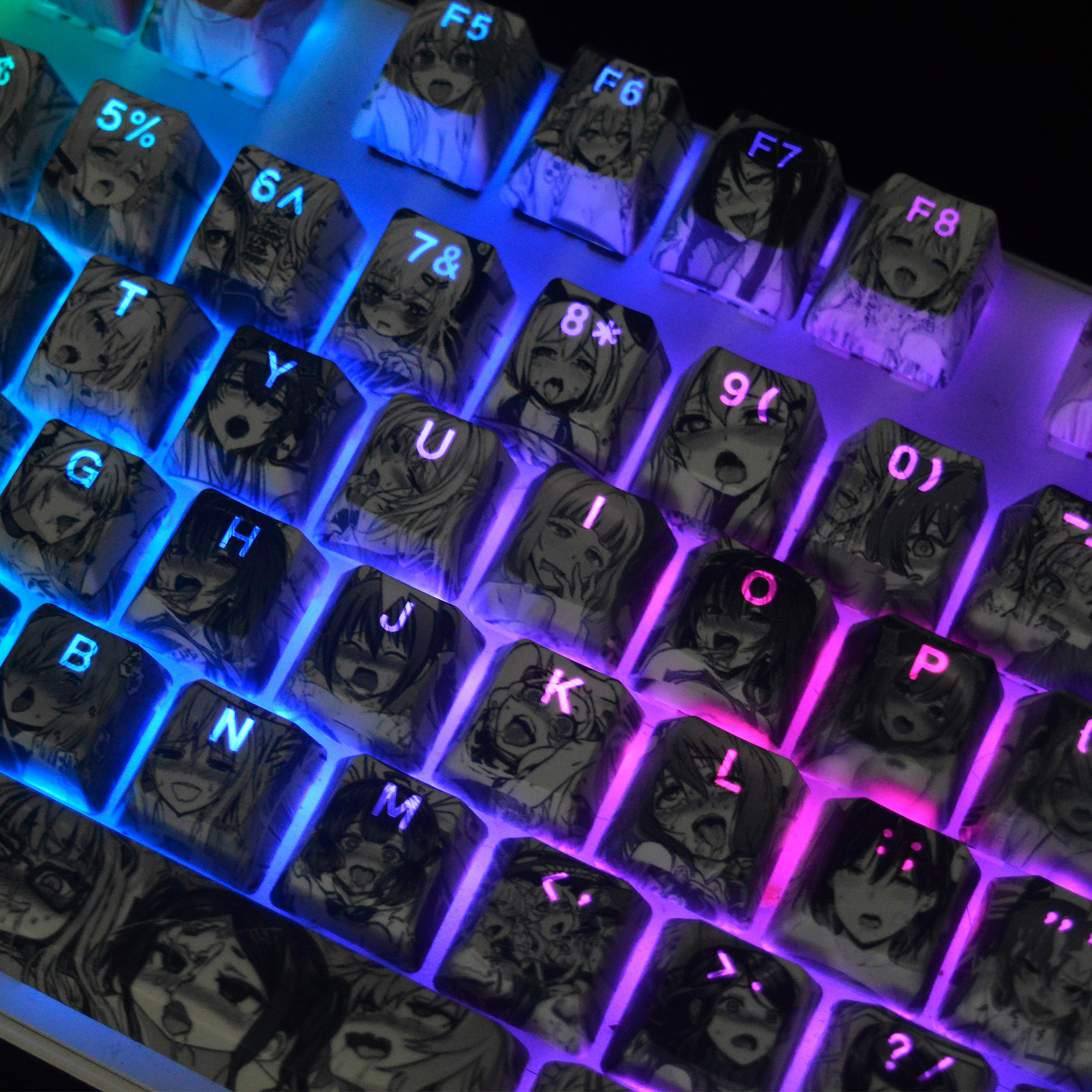 Nijigen anime female lead collection keycap set, sublimation pbt mechanical keyboard decoration keycap, anime keycap set