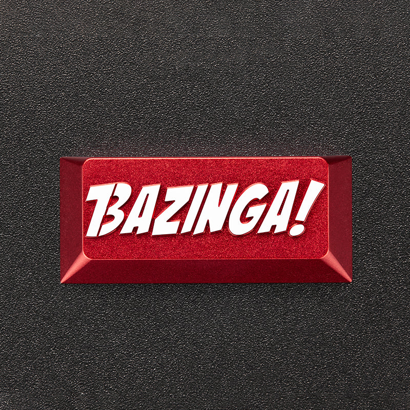 Big Bang Theory BAZINGA Enter Key, Metal Anode Personalized Keycaps, Decorative Transparent Metal Keycaps