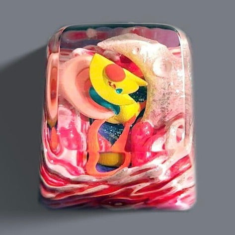 Customized personalized keycaps DIY resin drip glue translucent single ESC customized Pok é mon pet Pok é mon 3D picture book mechanical keyboard resin translucent keycaps