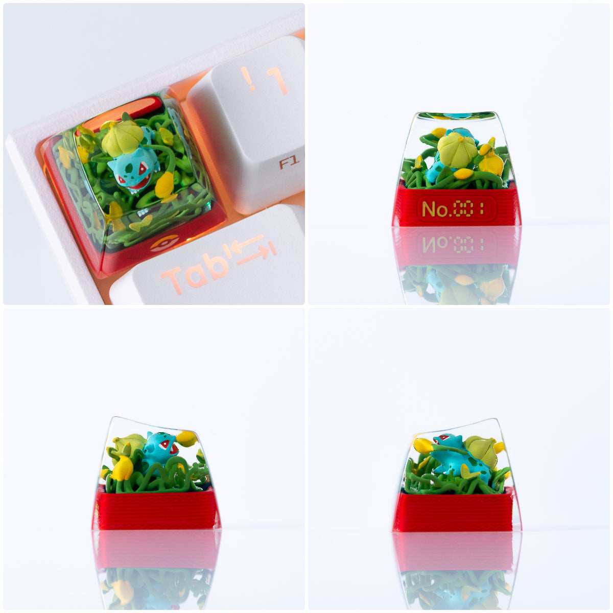 Customized personalized keycaps DIY resin drip glue translucent single ESC customized Pok é mon pet Pok é mon 3D picture book mechanical keyboard resin translucent keycaps