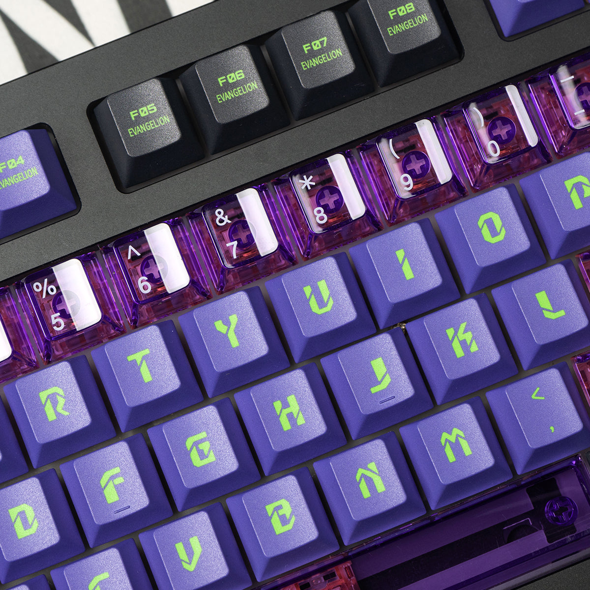 EVA mecha themed mechanical keyboard keycaps complete set PBT sublimation/PC transparent transfer printing factory height