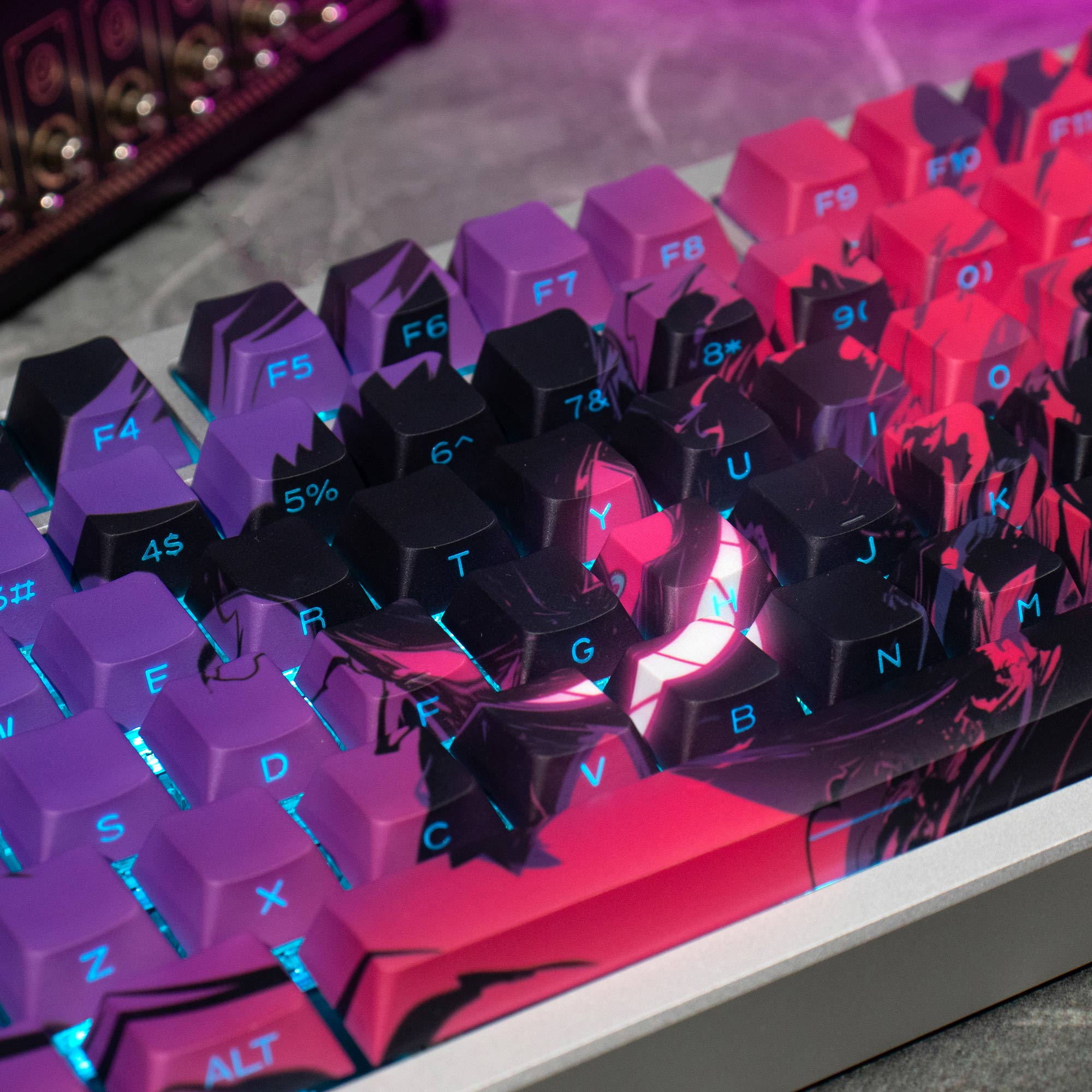 Gengar theme anime mechanical keyboard keycap side penetration PBT sublimation