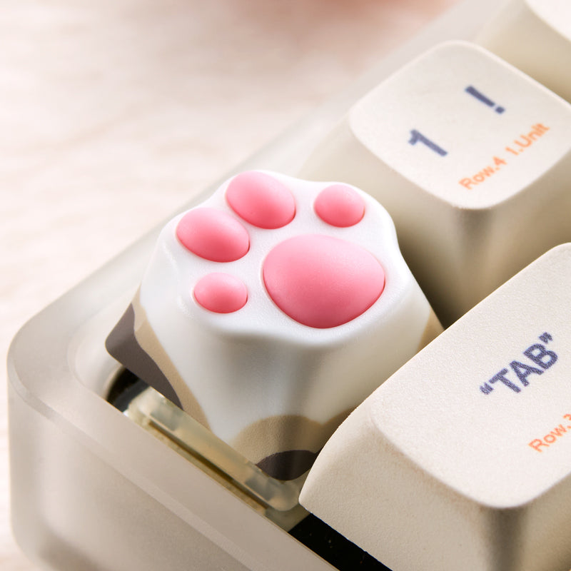 Resin cute cat paws, silicone meat pad personalized keycaps, mechanical keyboard decorative keycaps