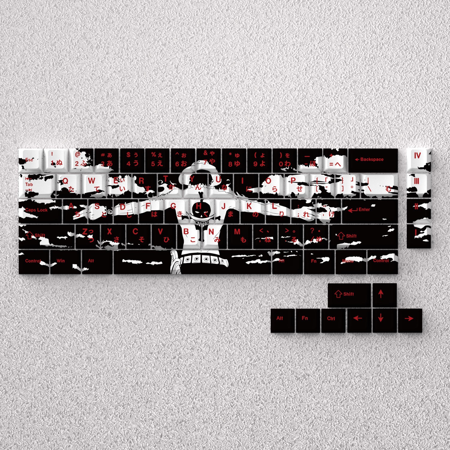 One Piece, Ace Keycap anime Theme Hot Sublimation Original Height PBT Material Set Keycap