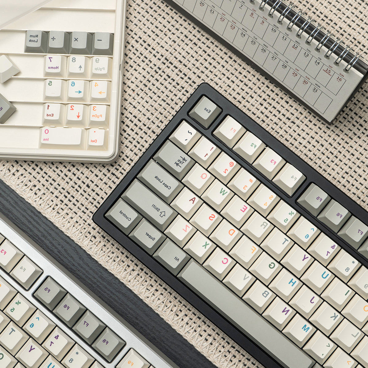 Vintage Grey Mirror Keycaps Complete Set PBT Heat Sublimation Customization Original Factory Height