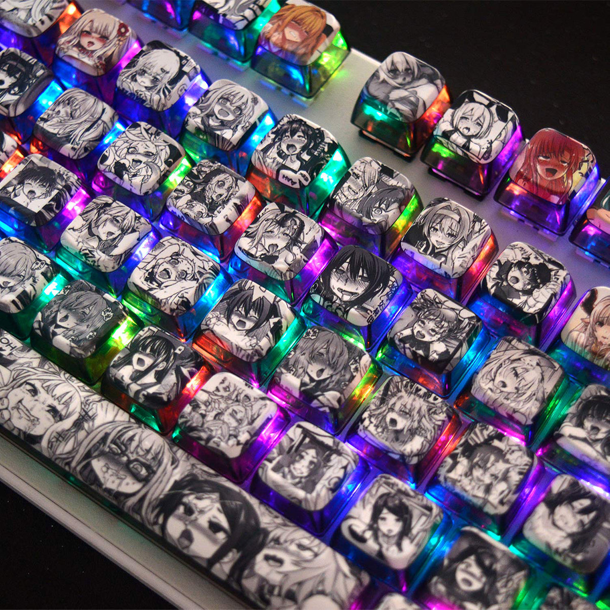 Nijigen anime female lead collection keycap set, sublimation pbt mechanical keyboard decoration keycap, anime keycap set