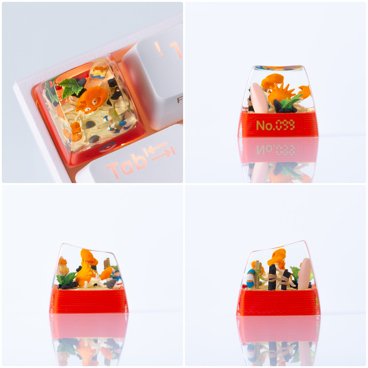 Customized personalized keycaps DIY resin drip glue translucent single ESC customized Pok é mon pet Pok é mon 3D picture book mechanical keyboard resin translucent keycaps