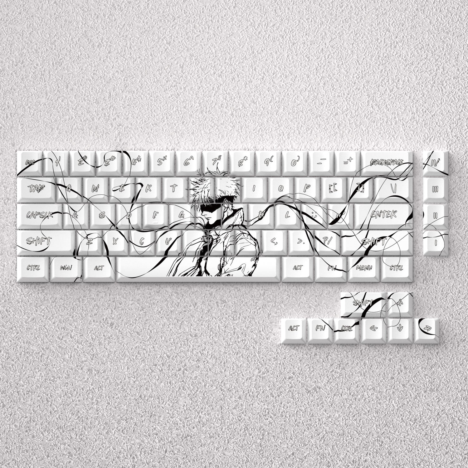 Gojo Satoru keycap anime theme factory height PBT positive fitting 60 65 68