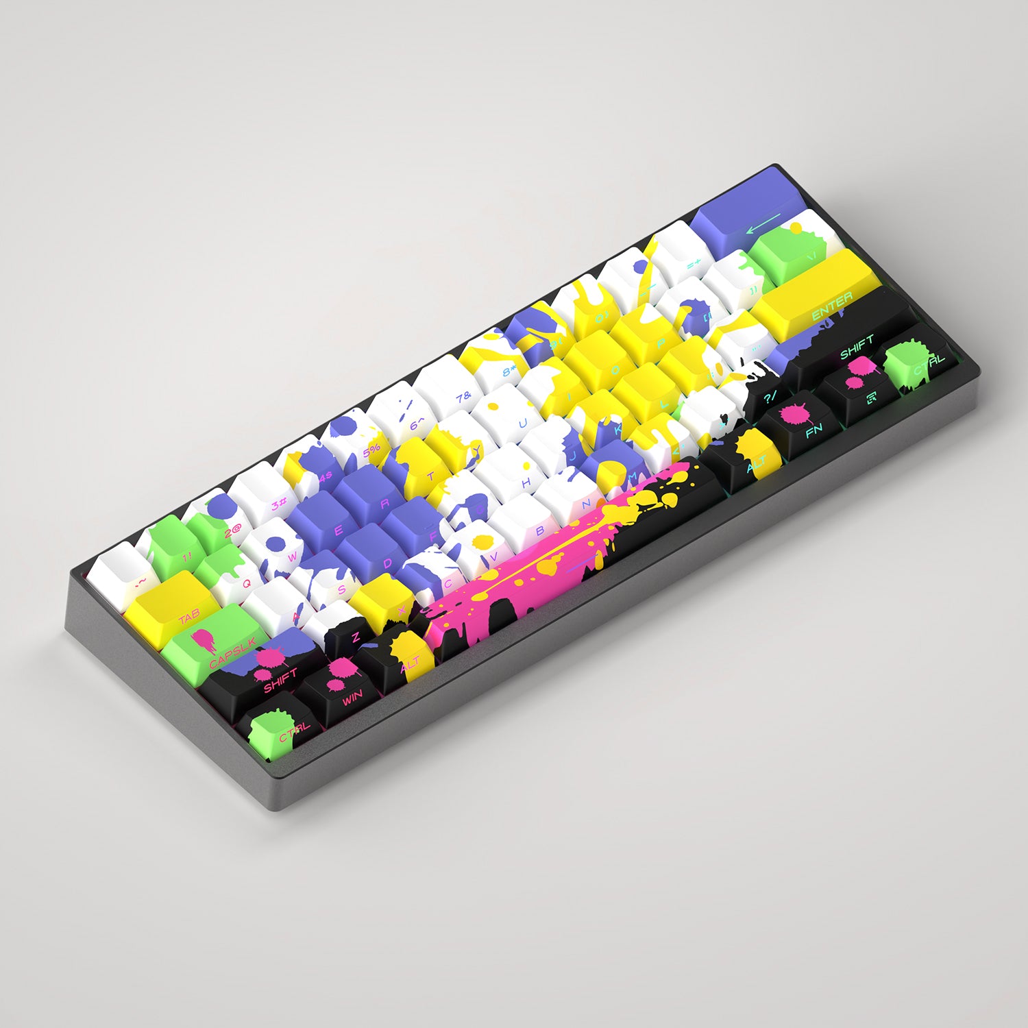 Graffiti Ink Splashing Art Personalized Keycap Set PBT Thermal Sublimation Material