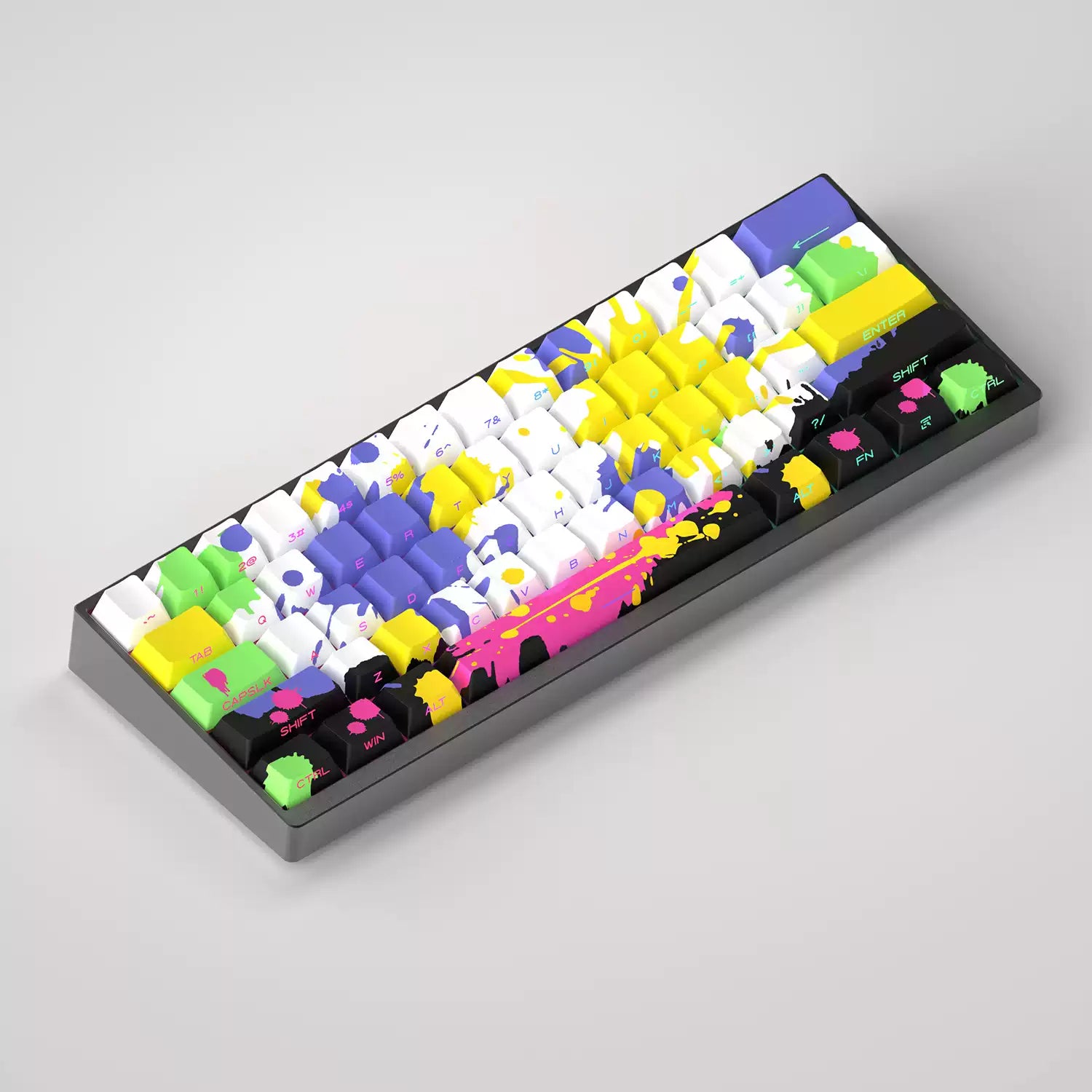 Graffiti Ink Splashing Art Personalized Keycap Set PBT Thermal Sublimation Material