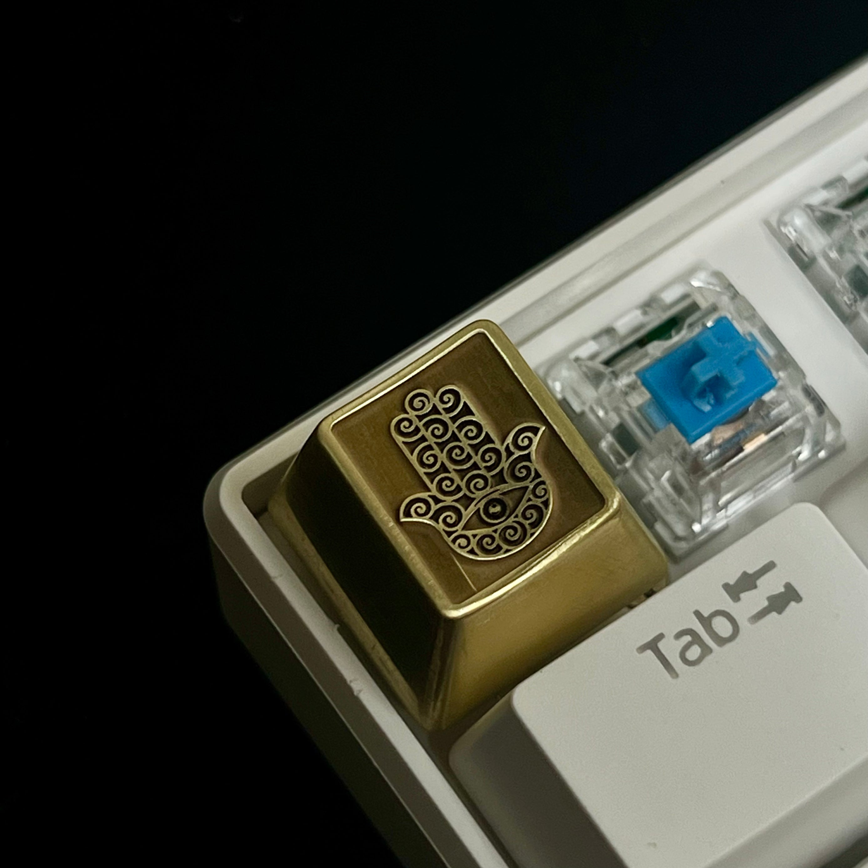Khamsah, custom keycaps, personalized keycaps, brass decorative keycaps