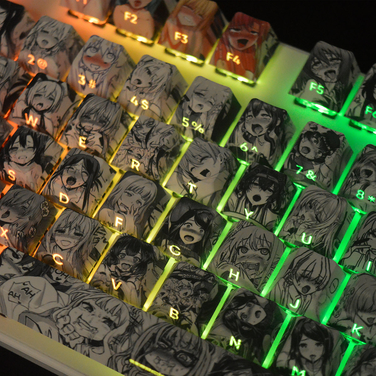 Nijigen anime female lead collection keycap set, sublimation pbt mechanical keyboard decoration keycap, anime keycap set