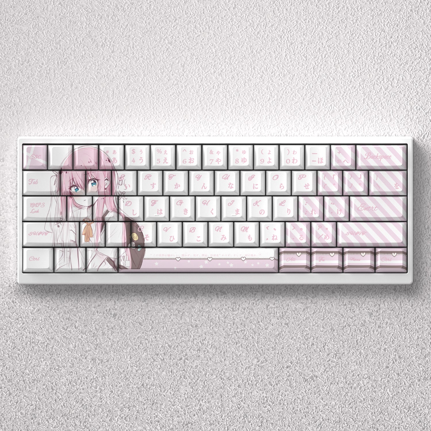 Gotoh Hitori keycap, original height, anime engraving, opaque PBT, 60 65 68 keyboard