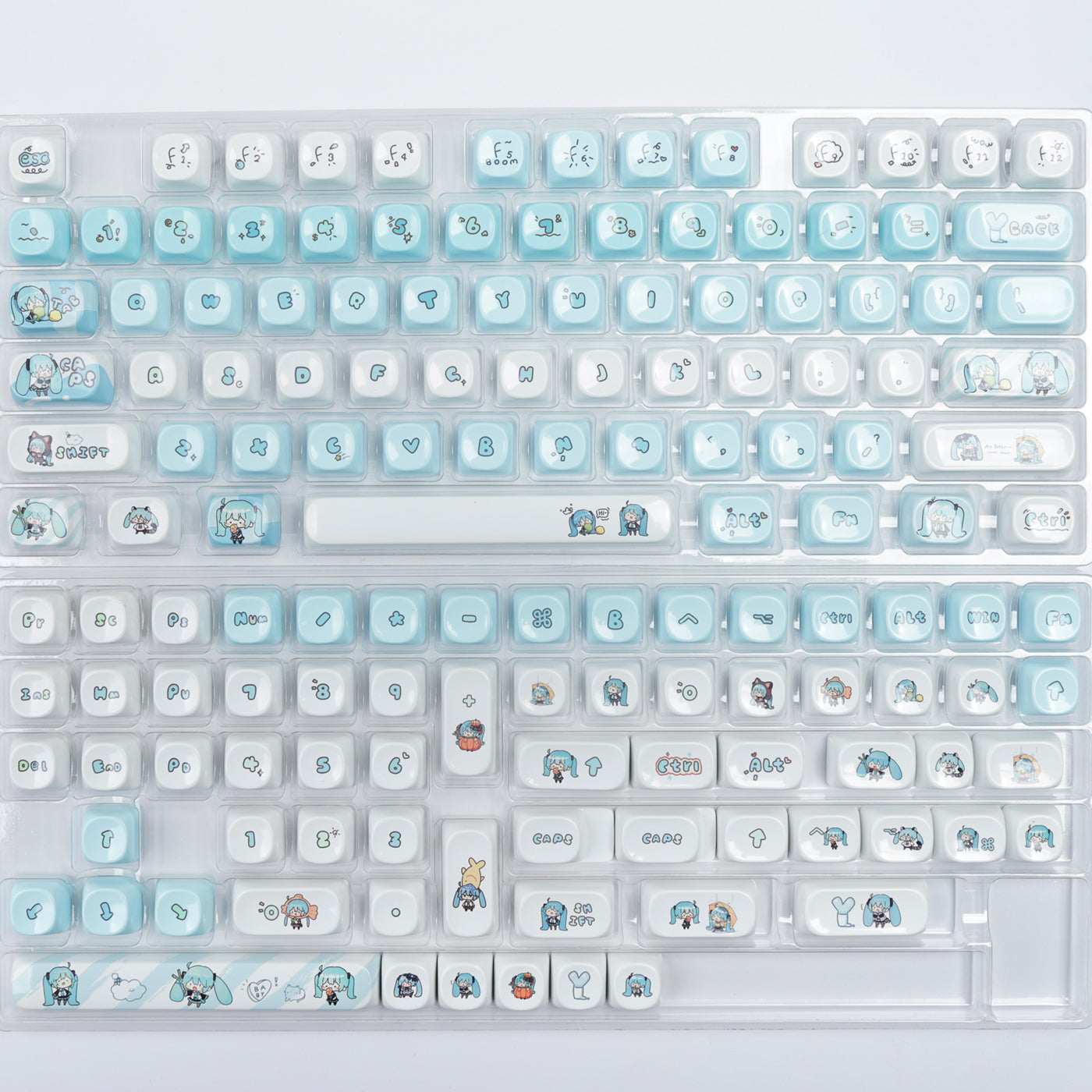 Hatsune Miku similar ceramic texture key cap MOA height PBT magnetic axis applicable key cap