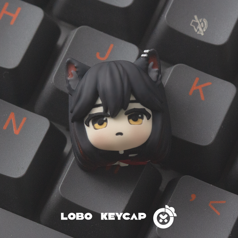 Arknights themed personalized keycaps, resin decorated keycaps, multi-color molded keycaps