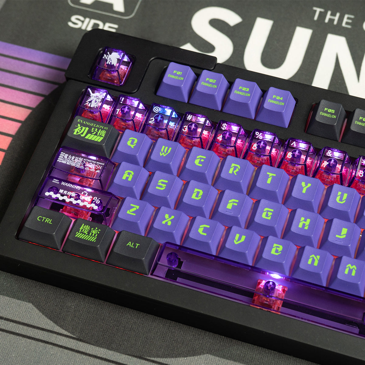 EVA mecha themed mechanical keyboard keycaps complete set PBT sublimation/PC transparent transfer printing factory height