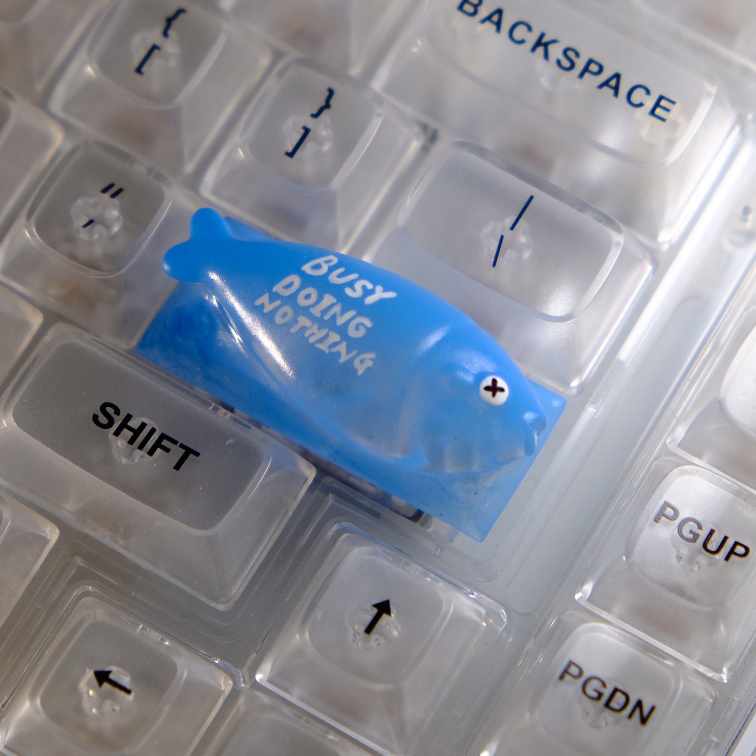 Blue Resin Fish Enter Key, Handmade 3D Keycap, Creative Customization Resin Keycap