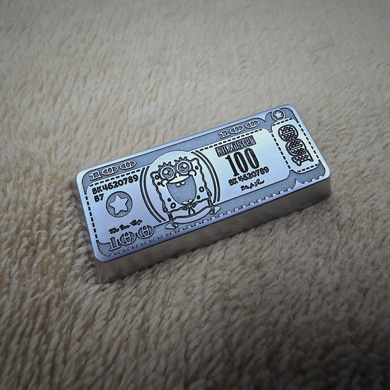 Zinc alloy carved dollar style keycaps, 2U/2.25U personalized keycaps, mechanical keyboard decorative keycaps