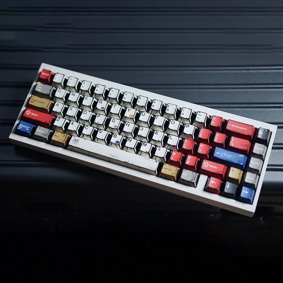 Comic style mixed light keycaps PBT thermal sublimation complete set of original factory highly compatible mechanical keyboard keycaps