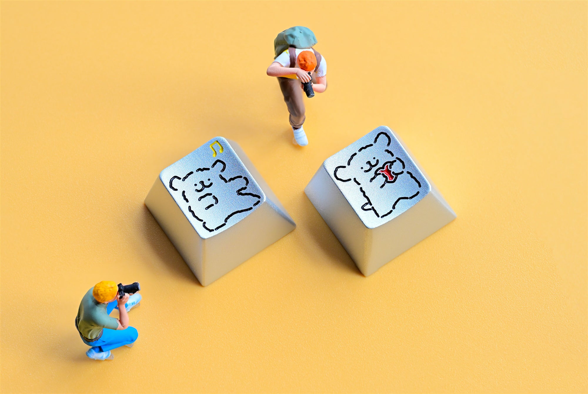 Line puppy keycaps, happy puppy aluminum alloy keycaps, personalized keycaps, keyboard decorative accessories