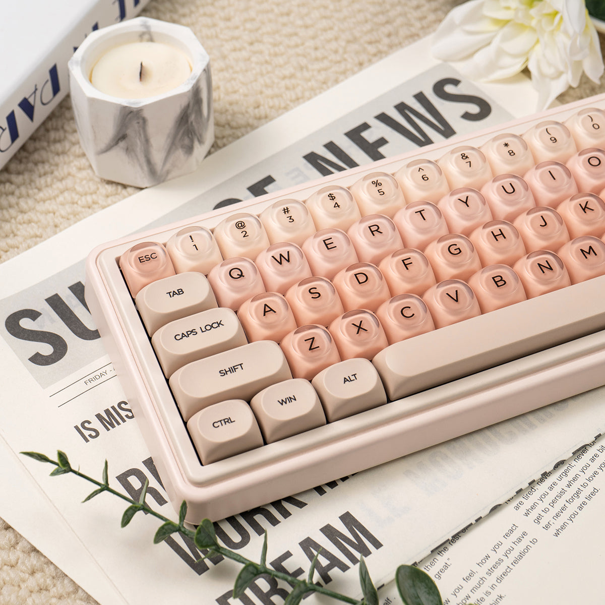 Liquid foundation Theme Mechanical Keyboard Keycap Hot Sublimation PBT+PC Girl Cute Spherical Keycap