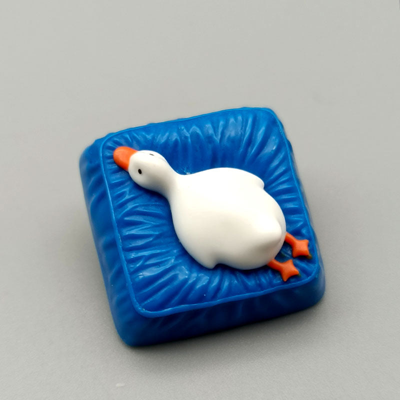 Lying flat duck mechanical keyboard short switch resin handmade personalized cute creative keycaps