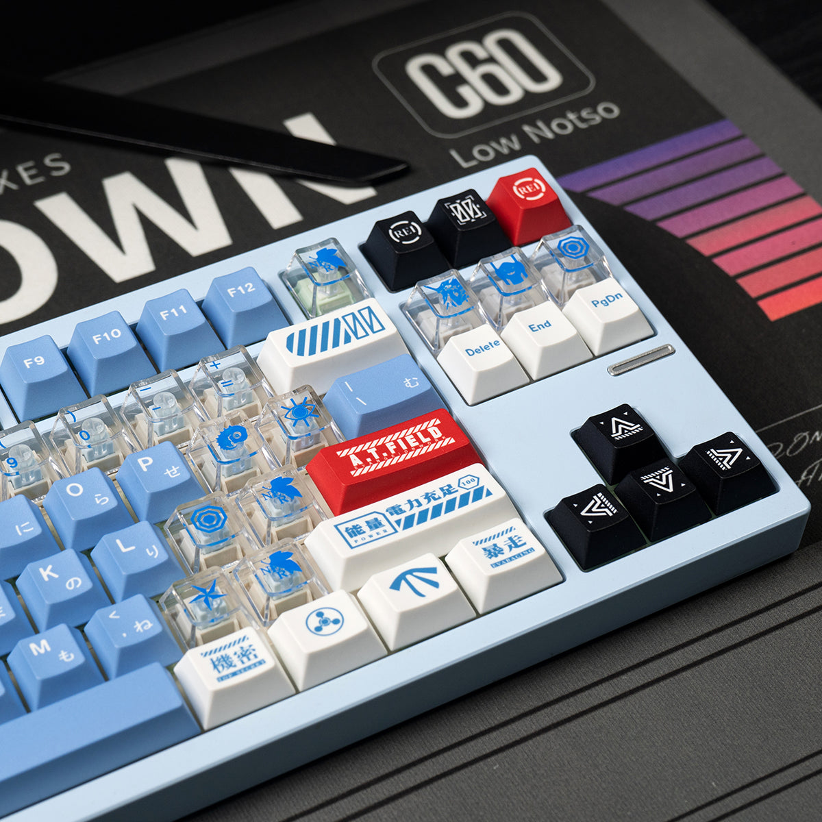 EVA mecha themed mechanical keyboard keycaps complete set PBT sublimation/PC transparent transfer printing factory height